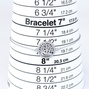 Estate Sterling Silver 925 Cubic Zirconia Tree of Life Chain Bracelet 6.5"-7.75